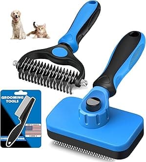 3PCS Dog Brush I Dog Brush for Shedding I Deshedding Dog Brush I Dog Bath Brush I Slicker Brush For Dogs I Dog Comb I Premium Pet Supplies (Green Black)