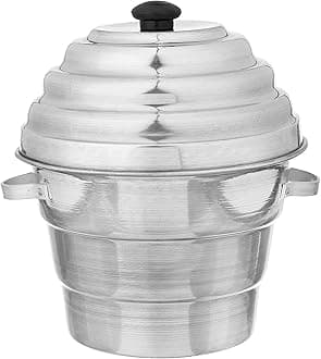 METREY Glaze Aluminum Idli Maker Cooker with Khaman Dhokla Plates (4 Idli Plates, 2 Dhokla Plates, 1 Jaali, 15 Idli) | Silver