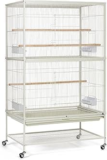 Prevue Pet Products Wrought Iron Flight Cage with Stand, Chalk White, Large (F041), Large (Pack of 1)
