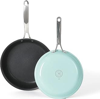 Martha Stewart Lockton 2 Piece 10" & 12" Heavy Gauge Aluminum Premium Nonstick Fry Pan Set - Martha Blue