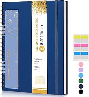 UEBZFOCS Graph Notebook, Spiral Notebook Journal 8.5” x 11”, Navy Unknown Binding