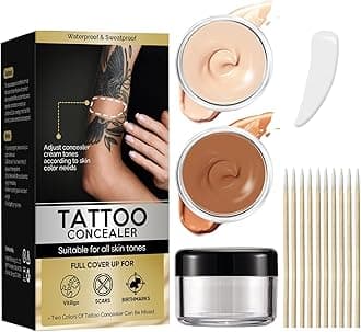 Tattoo Cover Up Makeup Waterproof, Tattoo Concealer Full Coverage, Natural Body Makeup Cover for Scars, Suitable for Men and Women