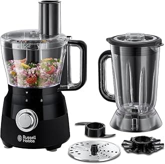 Desire Electric Food Processor, Bowl with 1.5L usable capacity, 1.5L Plastic jug, Stainless steel blades, reversible slicing/shredding disk, dough hook & creaming disk inc, 600W, 24732