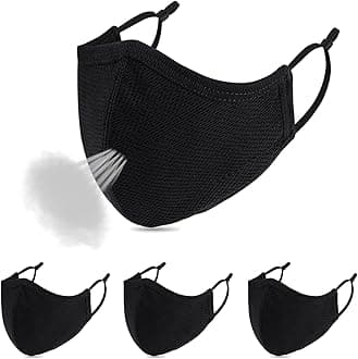 Black Face Mask,Cloth Reusable Face Masks, Adjustable Ear Loops, Travel Masks, Breathable Adult Masks Washable for Men Women