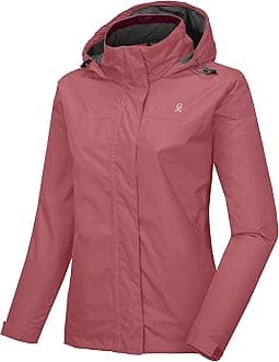 Little Donkey AndyWomen’s Waterproof Rain Jacket Lightweight Outdoor Windbreaker Rain Coat Shell for Hiking, Travel