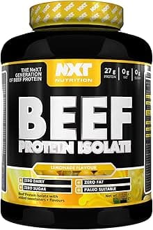 NXT Nutrition Beef Protein Isolate Powder - Protein Powder High in Natural Amino Acids - Paleo, Keto Friendly - Dairy and Gluten Free - Muscle Recovery | 1.8kg | Lemonade