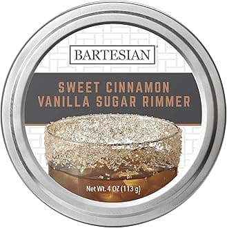 - Bartesian Sweet Cinnamon Vanilla Sugar Cocktail Glass Rimmer - Dessert Cocktails Flavored Sweet Rimming Garnish for Bar Drink Glasses - Professional Home Bartending Mixology Supplies