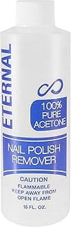 Eternal 100% Pure Acetone ââ‚¬â€œ Quick Professional Ultra-Powerful Nail Polish Remover for Natural, Gel, Acrylic, Shellac Nails and Dark Colored Paints (16 FL. OZ.)