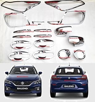 Exterior Chrome Accessories Combo Kit Suitable for Maruti Baleno 2022 Onwards (Set of 16pcs)