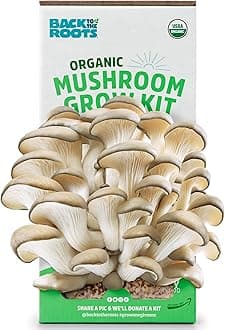 Back to the Roots Organic Mushroom Growing Kit, Harvest Gourmet Oyster Mushrooms In 10 days, Top Gardening Gift, , & Unique Gift