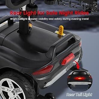4 Wheel Mobility Scooter for Seniors&Adults - Up to 15 Miles Range,Foldable Powered Electric Wheelchair Device w/600WH Battery,Only 58 lb Weight, Dual Basket, 300 lb Capacity, Compact