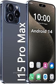 Gqudyi 2024 new I15 Pro Max smartphone Android 14 7800mAh 7.3 inch 5G phone 72mp 108mp 8+256GB with 128TF card fingerprint lock/facial recognition dual SIM(Size:8GB+256GB,Color:Blue)