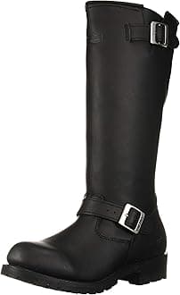 RIDETECS 16" Motorcycle Men’s Side Boot Zipper Oiled Leather Boots