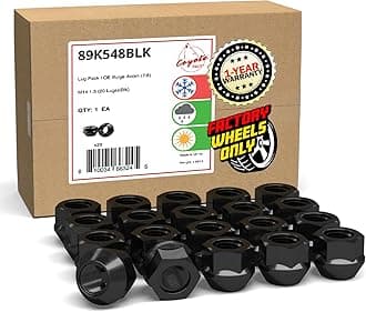 Wheel Accessories Parts 20 Pcs M14x1.5 14x1.5 Thread 0.8" Long Open End Bulge Acorn Lug Nuts Black 7/8" 22mm Hex Fits Jeep Wrangler Gladiator ｜ Ram 1500 1500 Classic