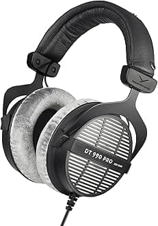 DT 990 Pro 250 ohm Over-Ear Studio Headphones for Mixing, Mastering, and Editing
