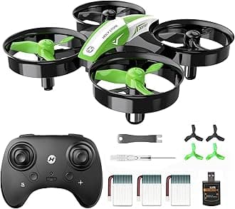 Mini Drone for Kids and Beginners, Indoor Outdoor Quadcopter Plane for Boys Girls with Auto Hover, 3D Flips, 3 Batteries, Headless Mode, Great Easter Gift Toy for Boys and Girls, HS210 Green
