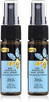 Bee Propolis Throat Spray - Natural Immune Support, Soothing Mint Flavor with New Zealand UMF 10+ Manuka Honey, Antioxidant, Dietary Supplement - 0.7 fl oz, Pack of 2