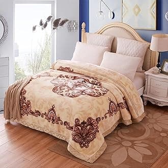 11 lbs Heavy Korean Mink Blanket King Size 86 x 95 inch Silky Soft and Warm, 2 Ply Raschel Bed Blanket for The Cold Night.