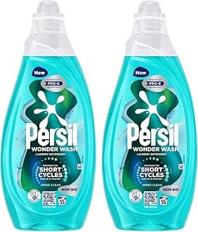 Persil Wonder Wash Liquid Detergent Stain Removal Designed for Shortest Cycles Even in 15 Minutes Fast Acting Formula with PRO-S Technology 55 Washes 1.485 Litre (Pack of 2, Speed Clean)