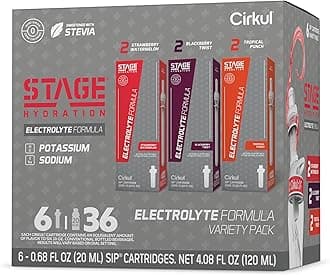 Cirkul Stage Electrolytes and Stevia Flavor Water Variety Pack, Makes 36 Drinks, No Sugar, Zero Calorie Drink Mix, (2 Strawberry Watermelon, 2 Tropical Punch, 2 Blackberry Twist)