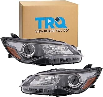 TRQ Headlight Assembly Set Headlights Driver & Passenger Side Halogen Compatible with 2015-2017 Toyota Camry TO2502224 TO2503224