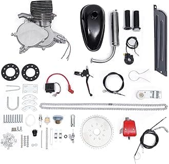 100cc Bicycle Motor Kit, 2-Stroke Gas Motor Bike Kit Conversion CDI Upgraded Motorized Bike Kit for Most 26" 28" V Frame Bikes Bicycle Scooter