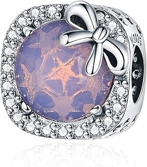MUERDOU Birthstone Charm Fit for Charms Bracelet Bowknot Birthday Crystal Charms for Bracelet and Necklace