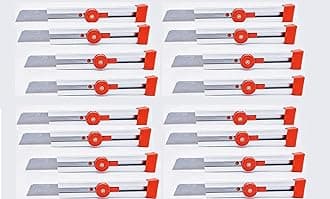 Definite Golu Heavy Duty Unbreakable Aluminum Metal Body Durable Cutter Blade 18 mm for Factory Home Office (Replaceable Blades) (Pack of 16 Cutters)