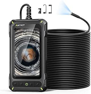 Endoscope Camera with Light, 1080P Industrial Endoscope Camera with 0.3 Slim Probe, 4.3” HD Screen Snake Cam, 33 FT Semi-Rigid Cable Bore Scope for Pipe, Engine, Inside Wall IP67 Waterproof