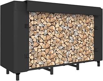 Tikimilor 4ft Firewood Rack Holder with Cover