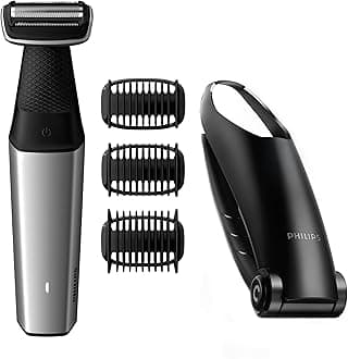 Philips Bodygroom 5000 Series | Body Groomer for Men | With Back Attachment | Skin-Friendly Shaver | Full Body Grooming | Bi-directional Trimmer | Black with Silver | BG5020/13