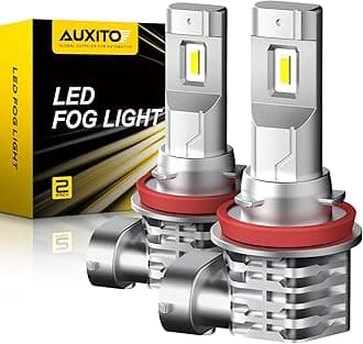 AUXITO H11 H8 LED Fog Light Bulb Fanless, 40W 6000LM High Brightness, 6500K Cool White, CSP LED Chips, H16 H11 H8 Fog Bulbs DRL Replacement, Pack of 2