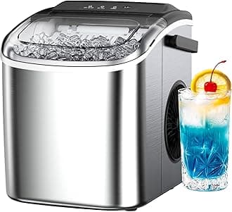 26 lbs/24H Countertop Ice Maker Machine,One-Button Operation,9 Bullet-Shaped Ice in 6 Min, Auto-Cleaning
