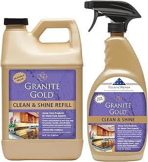 Clean and Shine Spray For Granite, Marble, Travertine, Quartz, Natural Stone Surfaces, 24 + 64 Fl Oz Value Pack