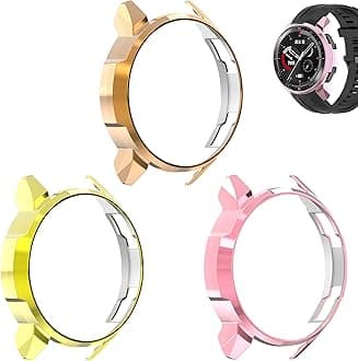 FitTurn Compatible with Huawei honor watch GS pro case,Soft Fashion Plated Metal Color Frame Shock Resistant Proof Cover Protective Protector Shell Bumper Accessory TPU silicone Case (Tricolor-C)