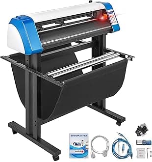 VEVOR Vinyl Cutter 34 Inch Vinyl Cutter Machine Semi-Automatic DIY Vinyl Printer Cutter Machine Manual Positioning Sign Cutting with Floor Stand Signmaster Software