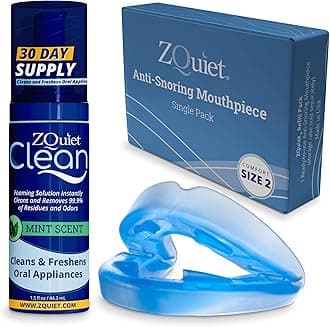 Anti-Snoring Mouthpiece Solution, Comfort Size #2 (Single Device, No Storage Case) + Anti-Bacterial Cleaner (1.5oz Bottle) -Made in USA & FDA Cleared, Sleep Aid, Dentist Designed Oral Appliance