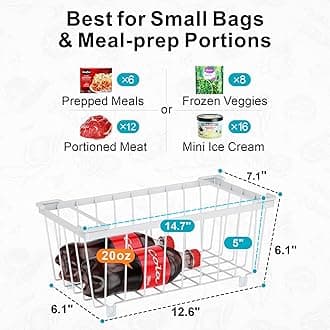 iSPECLE Chest Organizer - 4 Pack Stackable Freezer Bins for 7 Cu.FT Freezer, Easy Access Food, White