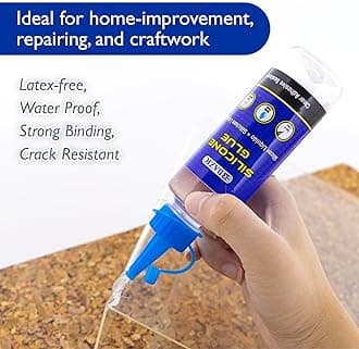 BAZIC 2 Pack 100ml Silicone Clear Adhesive Ideal for Glass Window Plastic Kitchen DIY Quick Repair Waterproof Crack Resistant