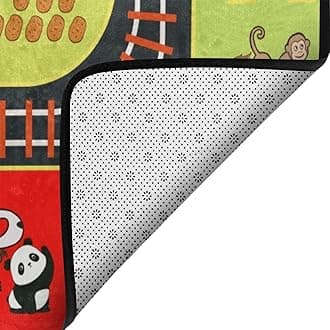 ABC Alphabet Rug，Kids Playmat Rugs Classroom Educational Carpet- 5x7 Ft Cute Cartoon Animals Puzzle Area Rug with Rubber Backing,Nursery Mat wtih Numbers for Girls Boys Bedroom Playroom