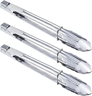 Stainless Steel Serving Tongs Grilling Tongs for Cooking Camping Barbecue (12-Inch 3 Pieces)