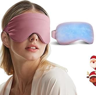 Self Care Gifts for Women: Cooling Eye Mask for Eye Care - Fsa Eligible Items Migraines Headache Relief Ice Pack Mask Products - Cold Compress for Puffy Eyes - Relaxing Mothers Day Gifts (Pink)
