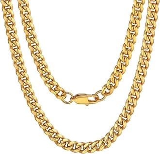 Men Chunky Miami Cuban Chain Necklace, Custom Available, 6/9/14mm Width, 18/20/22/24/26/28/30inch Length, Gold/Steel/Black (with Gift Box)
