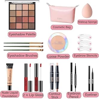 Makeup Set for Women, Makeup Full Kit for Beginners & Professionals, Travel Makeup Set for Teens & Adults, Makeup Gift Set for Girls, Eyeshadow Palette, Lip Gloss, Face & Eye Make up