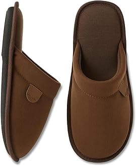 WALKFUN Comfortable House Slippers for Men Full Toe Comfortable Indoor Slip on Warm Slides Sandals with Memory Foam for Bedroom,Indoor Home