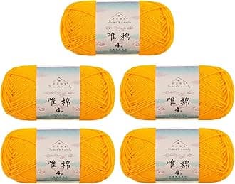 Susan's Family 4 ply 60% Cotton 40% Acrylic Yarn - Soft & Durable - 5 x 50g (1.76oz) - 655 Yards for Knitting & Crocheting - Baby Blankets, Amigurumi, Sweaters & More