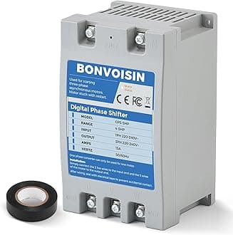 Bonvoisin Single Phase to 3 Phase Converter 5HP(3.75kW) Digital Phase Shifter, 7A 220V-240V Input/Output, One Converter only for one Motor.