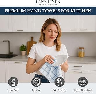 Dish Towels for Kitchen Set of 12, Kitchen Dish Cloths, 18x 28, Soft Kitchen Hand Towels, Absorbent Tea Towels, Quick Drying Kitchen Dish Towels, Premium Kitchen Towels Decorative Set - Indigo