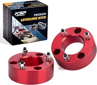 KSP 3" Leveling Lift Kits, Red Strut Spacers Front Lift Kit Compatible with F150 | Expedition | Mark LT, 6061-T6 Aluminum Strut Spacers Raise Front 3 inch
