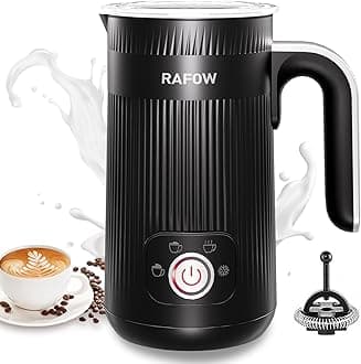 - 4 in 1 Electric Milk Frother: Automatic Milk Steamer Large Capacity Hot & Cold Coffee Foam Froth Maker, Milk Warmer Foamer for Latte, Cappuccino, Hot Chocolate